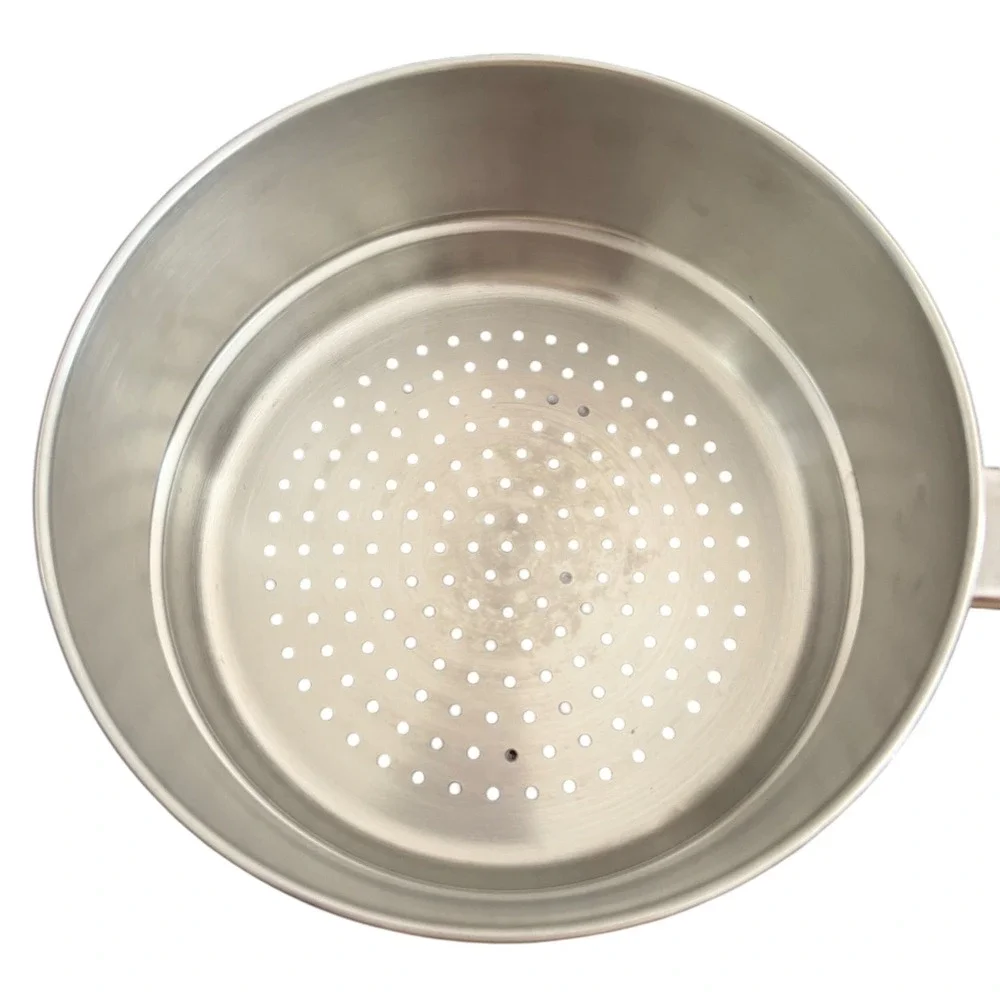 Stainless Steel Perforated Steamer Strainer Basket Insert Only Vtg Unbranded
